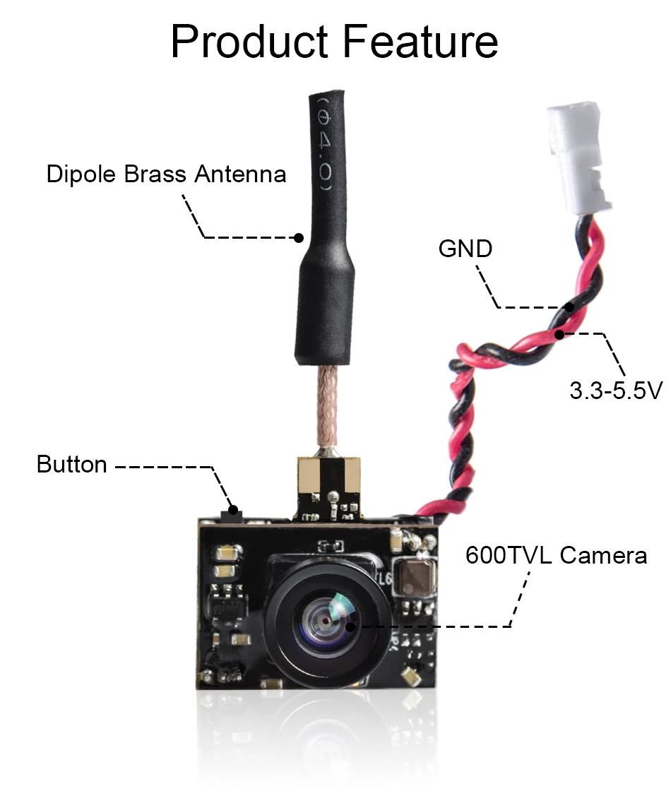 AKK BA3 5,8G 40CH VTX 0/25 mW/50 mW/200 mW переключаемая 600TVL 1/3 Cmos FPV AIO камера для FPV дрона как крошечные Whoop лезвия индуктрикс