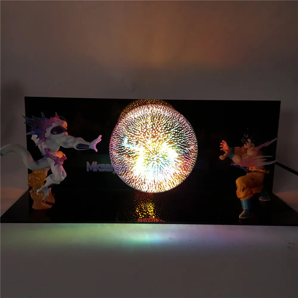 Dragon Ball Z Son Goku VS Freeza игрушка фигурка Kaiouken DIY Настольная Светодиодная лампа аниме Dragon Ball Lampara Goku модель DBZ