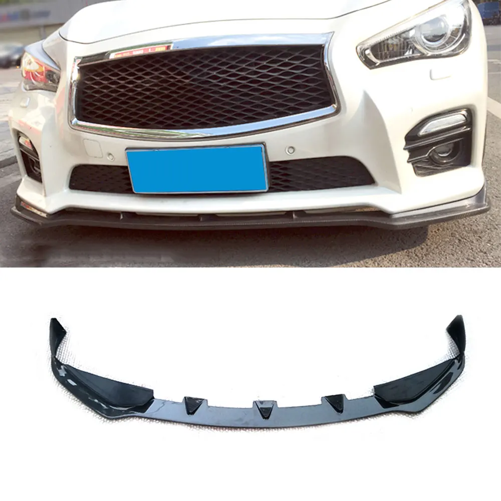 Углеродного волокна передний бампер спойлер протектор для Infiniti Q50 Q50S Спорт бампер- автомобильный Стайлинг FRP Неокрашенный
