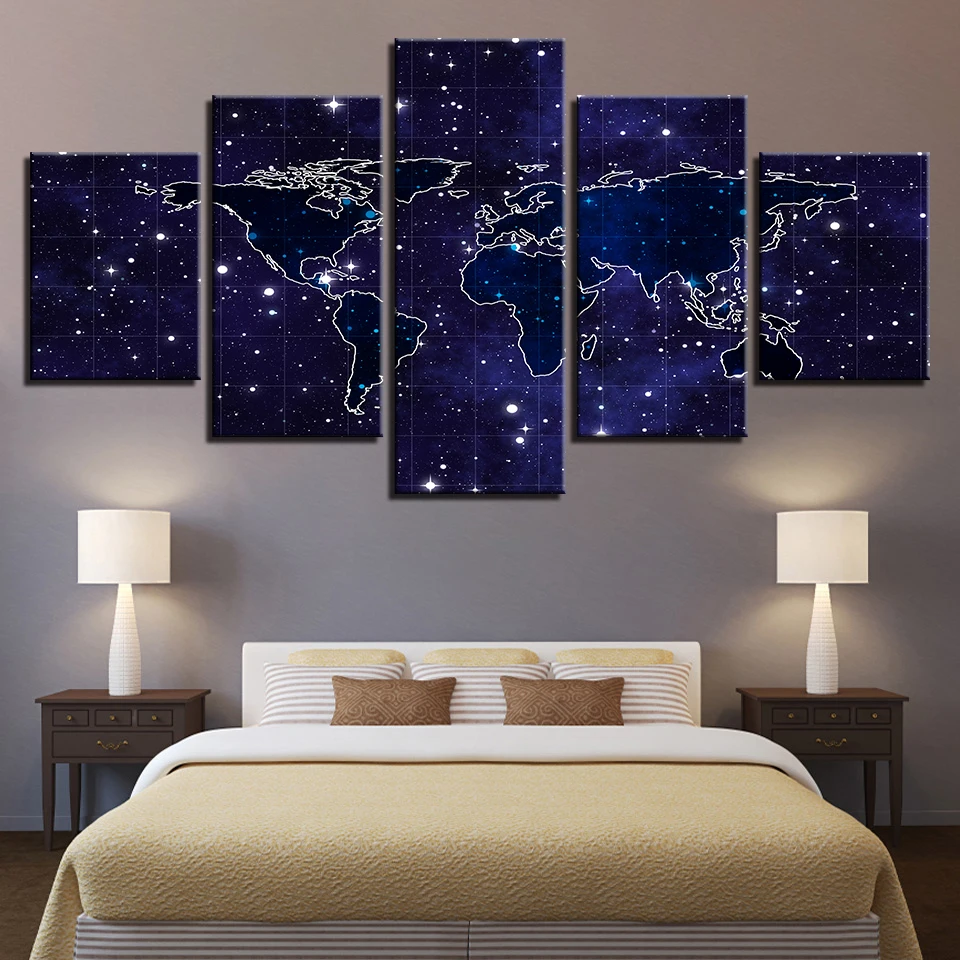 Картина HD абстрактный цвет гостиная стеновое искусство постер 5 шт. Ретро Карта