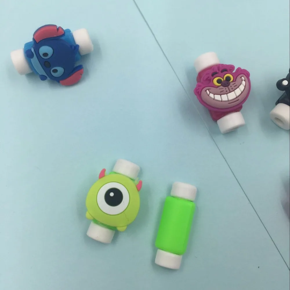 50 шт./лот Очаровательная фигурка героя мультфильма USB кабель-канал протектор защитный рукав для iphone 8 7 usb кабель для зарядки шнур для наушников