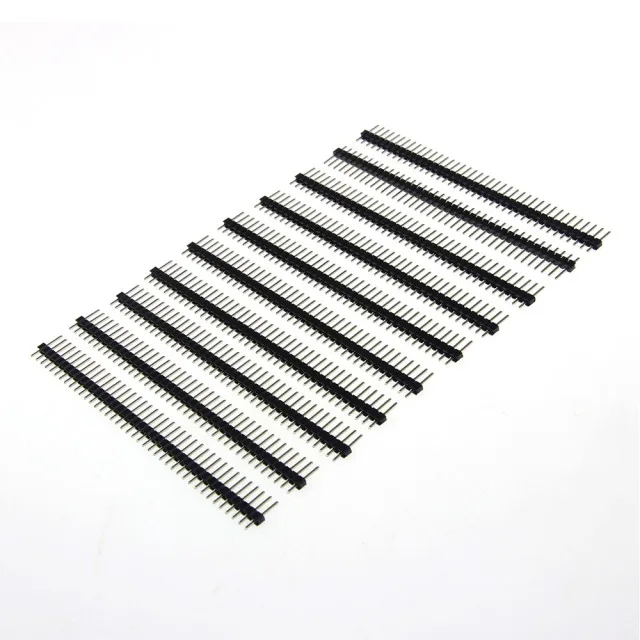 Male Black 10 шт. 40 Pin 1x40 Однорядный мужской и женский 2,54 ломаемый контактный разъем PCB JST разъем полосы для arduino DIY Kit - Цвет: Male Black