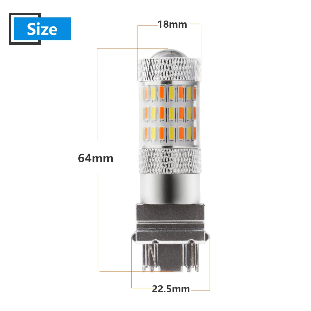 4 шт. 12V T25 3157 4014 60 SMD лампа 600Lm белый и янтарный двойной цвет светодиодный