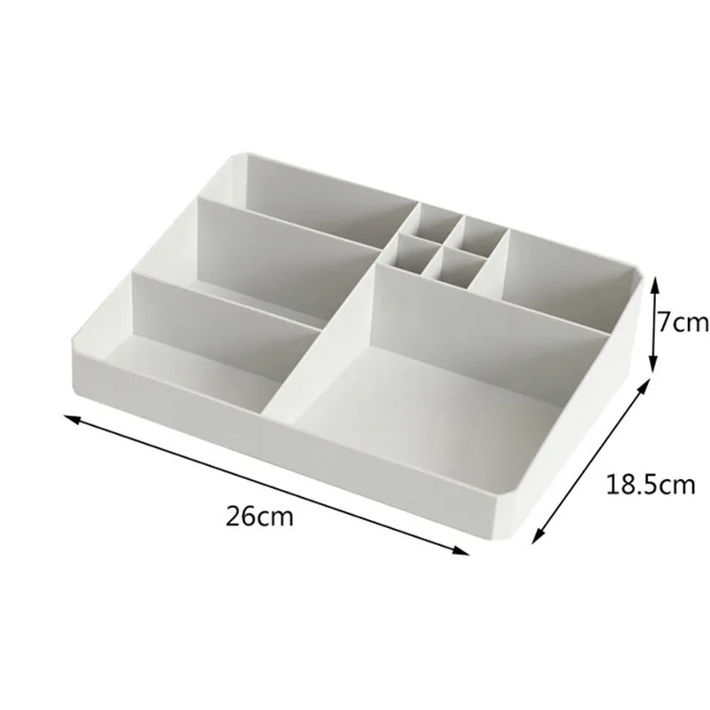 Grey 1 Layer Пластиковый органайзер для макияжа, коробка для хранения в ванной, органайзер для косметики, офисный Настольный органайзер, коробка для хранения ювелирных изделий, контейнер для мелочей - Цвет: Grey 1 Layer