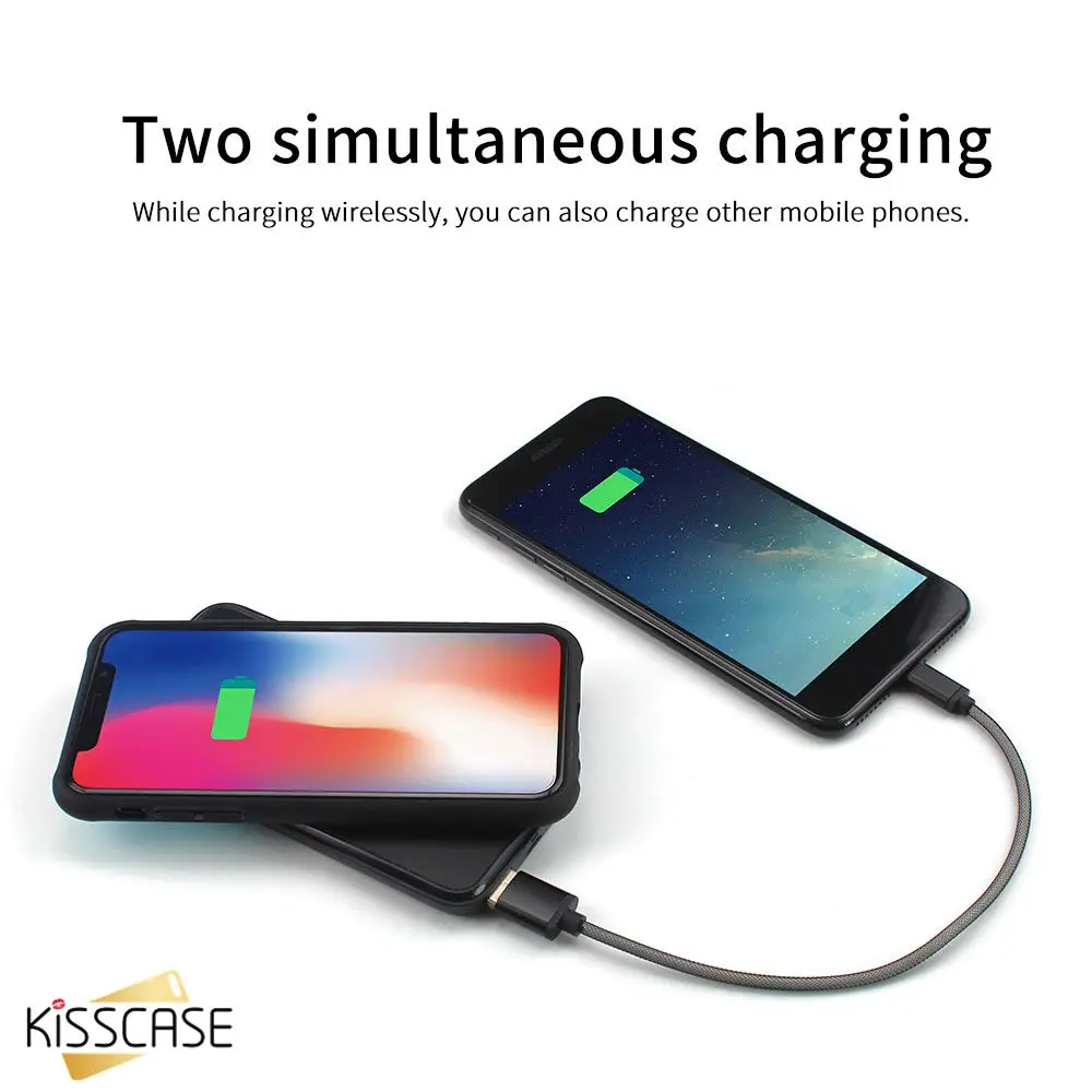 Портативное беспроводное зарядное устройство Qi KISSCASE внешний аккумулятор 5000 мАч