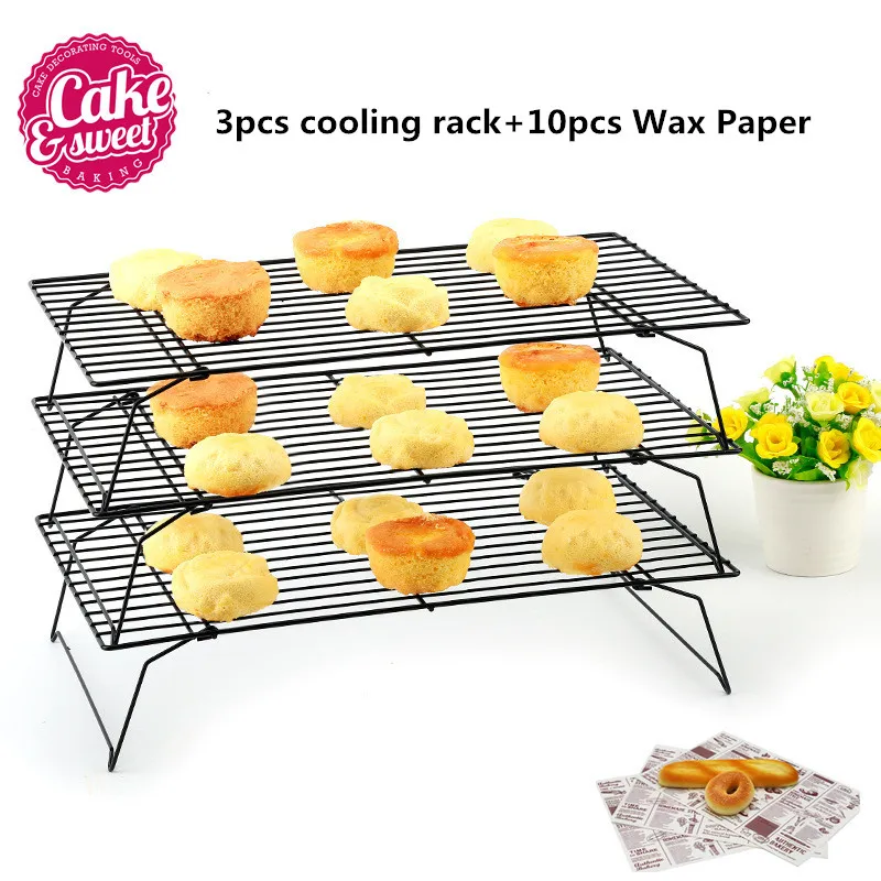 

3-Tier Nonstick Cooling Rack bakery Tools cooling Grid Baking Tray Biscuit Cookie Cake Baking Rack Tool Kitchen Pastry Stands