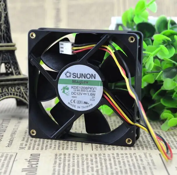 Оригинальный SUNON KDE1208PKV1 AC/DC 12V 1 6 W 8 см 8020 80x80x20 мм 3-линии Вентилятор охлаждения |