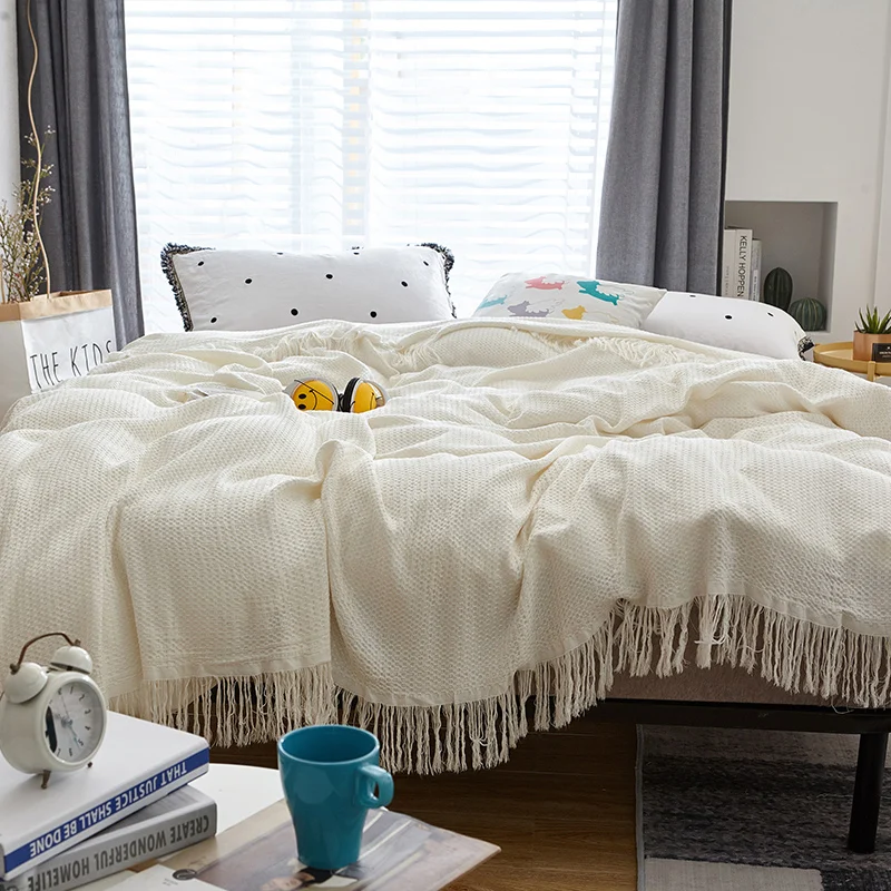 IDouillet Новое вафельное плетение бамбуковое муслиновое покрывало для взрослых