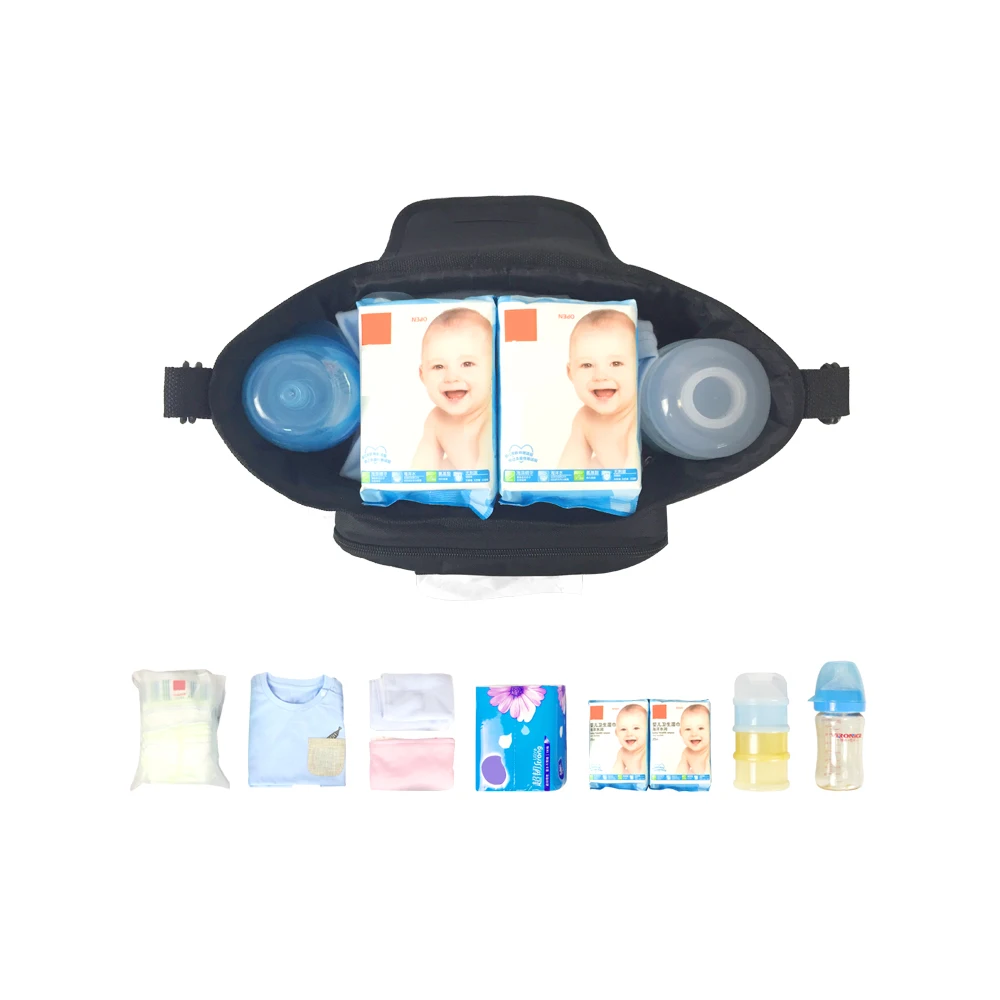 Вместительный органайзер для детских подгузников черный серый синий | Мать и