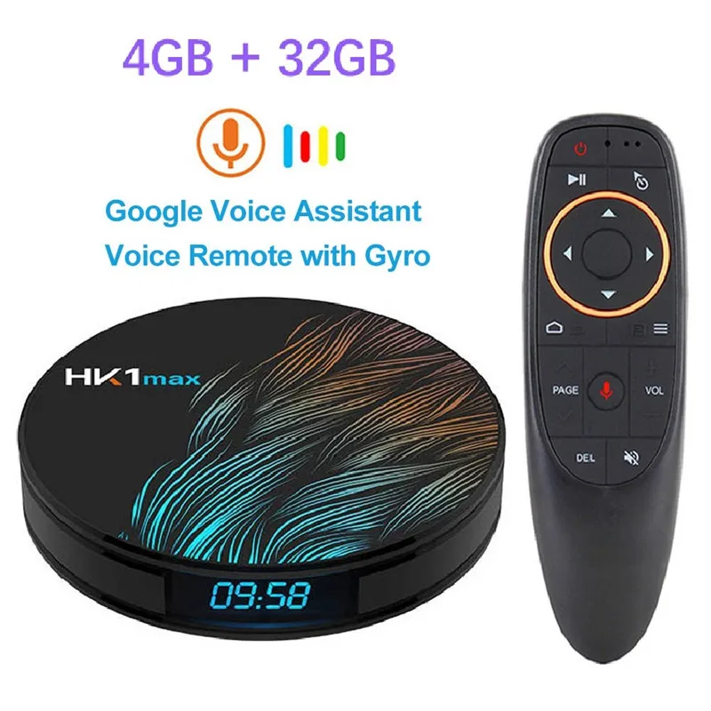 4G 32G G10 Wireless Смарт Android 9,0 ТВ-бокс 4 Гб ОЗУ 64 Гб HK1 MAX Rockchip RK3328 USB3.0 1080 P H.265 4 K 60fps двойной Wifi Google Голосовое управление HK1MAX - Цвет: 4G 32G G10 Wireless