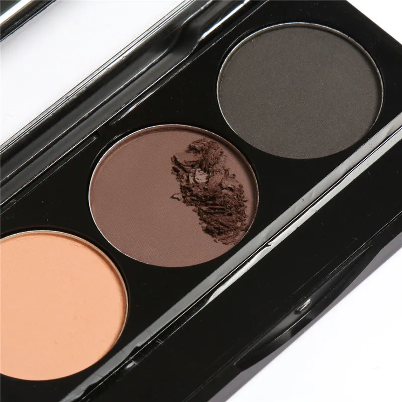 Высокое качество 3 цвета/набор пудра для бровей палитра коричневый черный