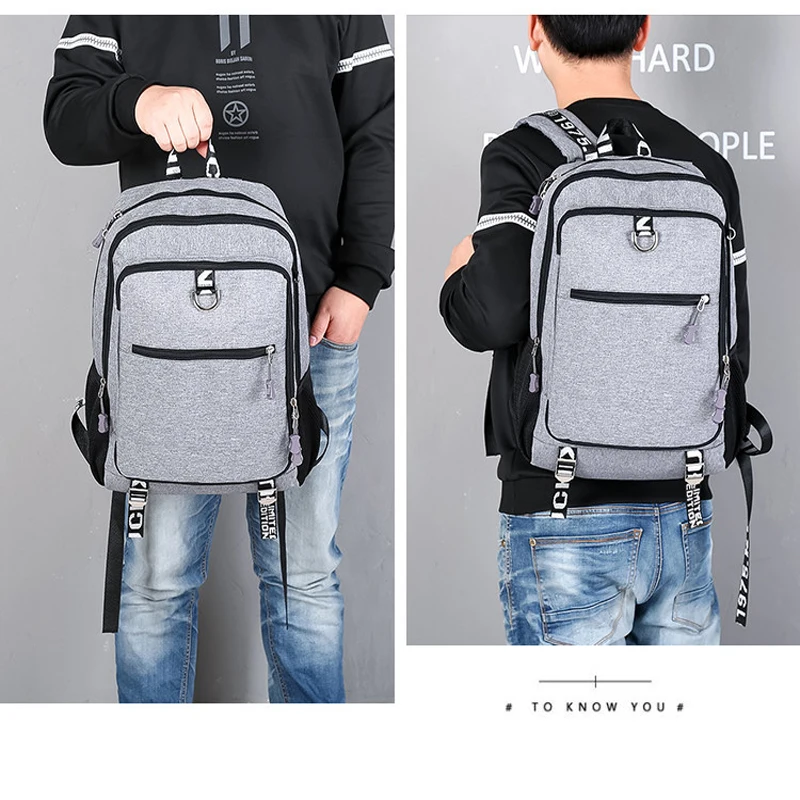 

Multi-function USB Charging Backpack Men Laptop Large capacity Teenager School Bag Male Travel Rucksack Fashion Casual Backpack