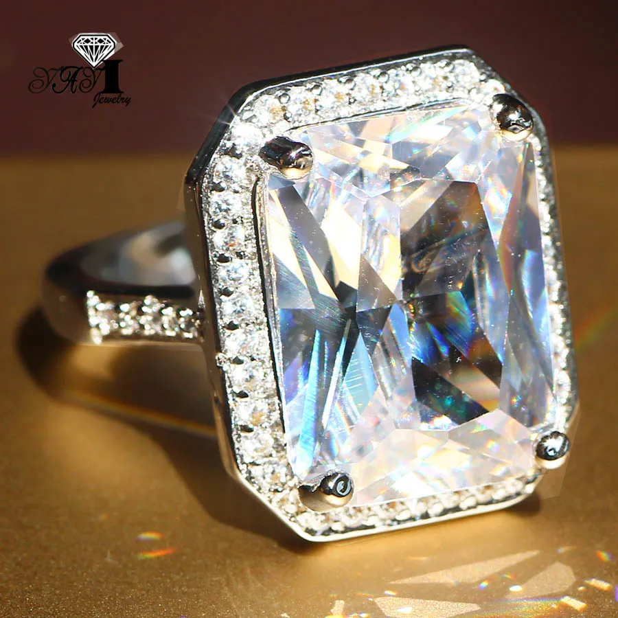 Ювелирные изделия YaYI Мода Принцесса огромный 7.8CT серебро белый циркон Цвет
