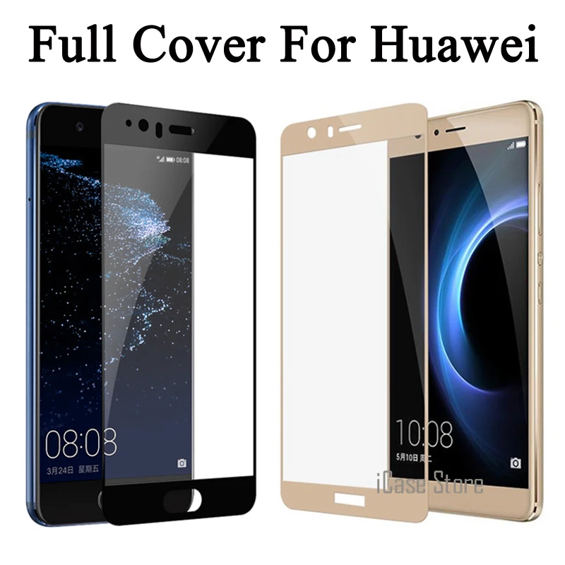 Полное покрытие из закаленного стекла для huawei P9 Lite Plus P8 2017 P10 Защита экрана Honor 8 6X6 7