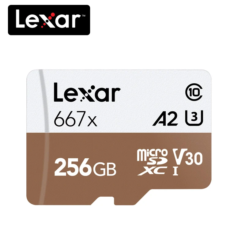 256GB Lexar 667x Micro SD карта SDXC UHS-I 64 Гб 128 ГБ 256 ГБ A2 U3 V30 класс 10 карта для 1080p Full-HD 3D 4K видео - Емкость: 256GB