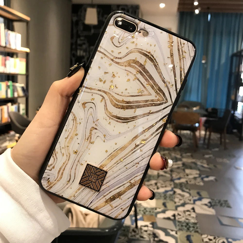 Роскошный блестящий чехол для телефона с золотой фольгой iPhone XS Max XR X мягкий из ТПУ