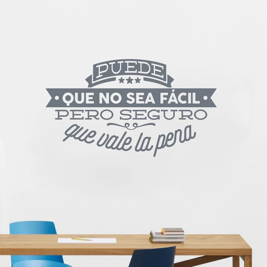 Декоративная Виниловая Наклейка на стену с испанской цитатой вдохновляющая
