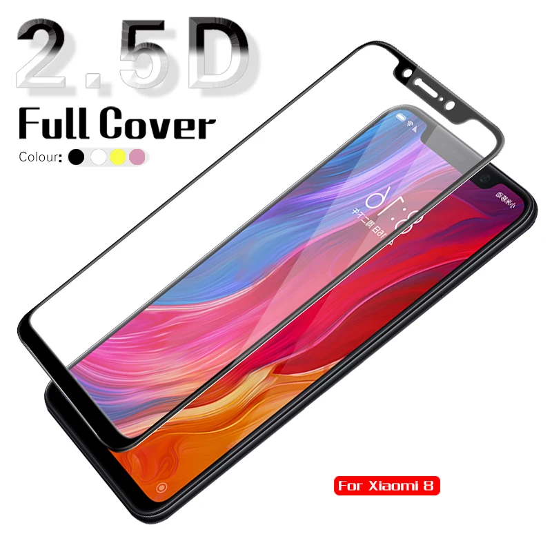 Цветное закаленное стекло с полным покрытием для Xiaomi MI 8 se Защитная пленка экрана
