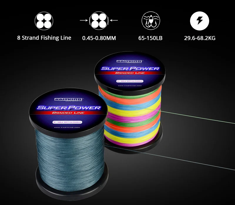 KastKing бренд Рыбалка линии 1000 м 8 Подставки PE Multifilament Линия 65,80, 100,120, 150LB Кепки Рыбалка линия сильный тянуть кос Рыбалка