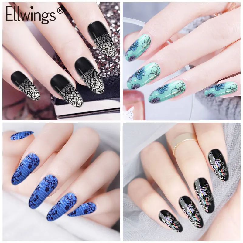 Ellwings Фольга для ногтей наклейки лак металлический цвет Звездная переводная