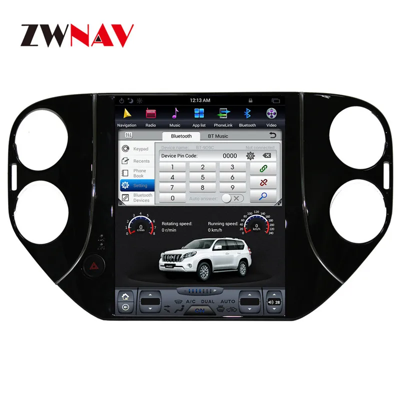 ZWNVA Тесла стиль экран новейший Android 7,1 автомобильный dvd-плеер gps навигация Радио экран для Volkswagen VW Tiguan 2010 2011