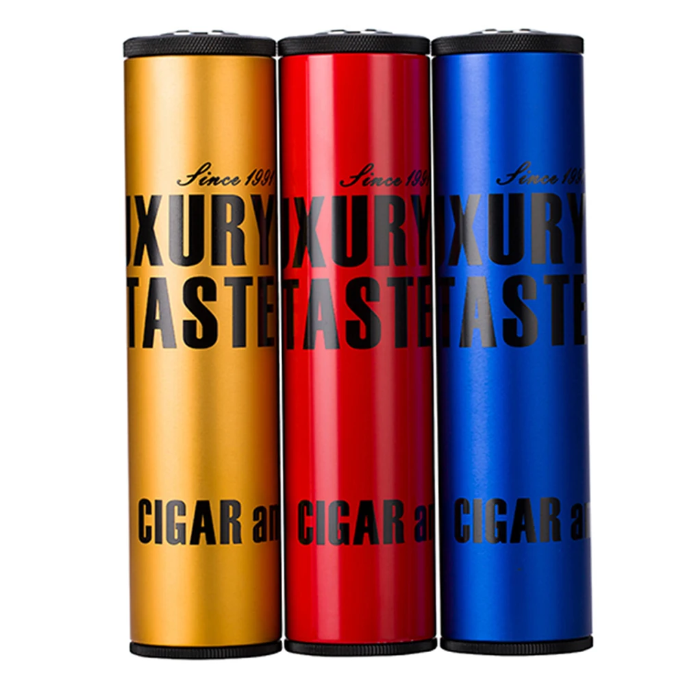 LUBINSKI алюминиевый сплав сигарная банка трубка Humidor W/увлажнитель гигрометр сигары