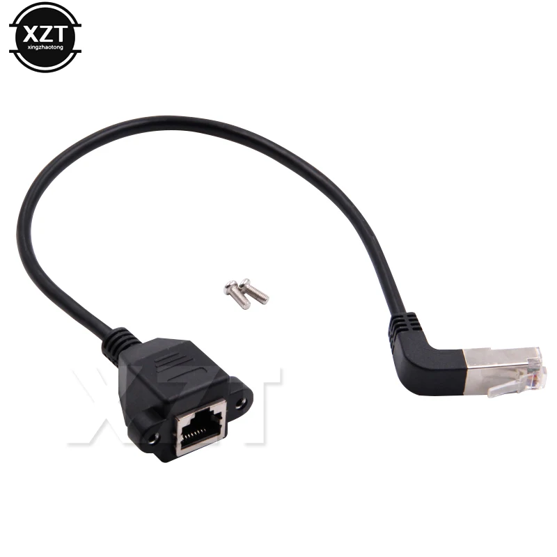 Удлинительный кабель 30 см 60 1 м 5 под углом 90 градусов 8P8C FTP STP UTP Cat5 RJ45 с винтом Lan