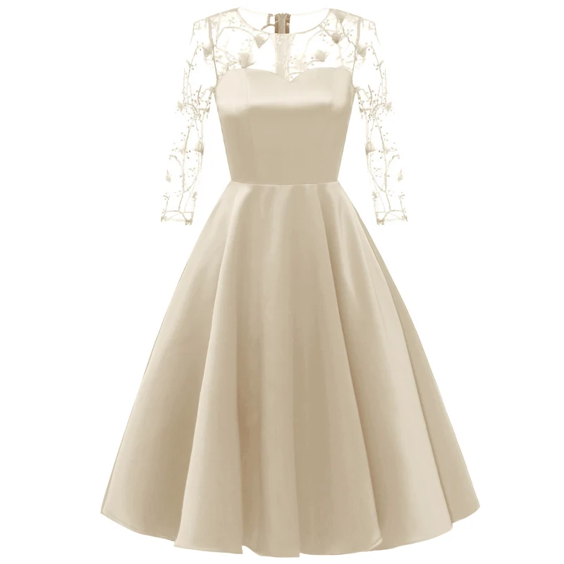 Женское вечернее платье подружки невесты элегантное кружевное с цветочным