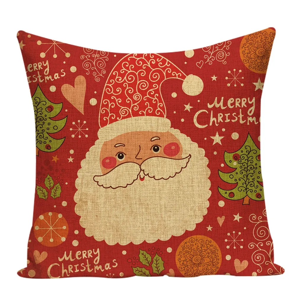 Christmas Holiday Santa Cushion Set 45X45cm Happy Birthday Deer Pillowcase Children's Gift Bedroom Sofa Decoration Supplies | Дом и сад