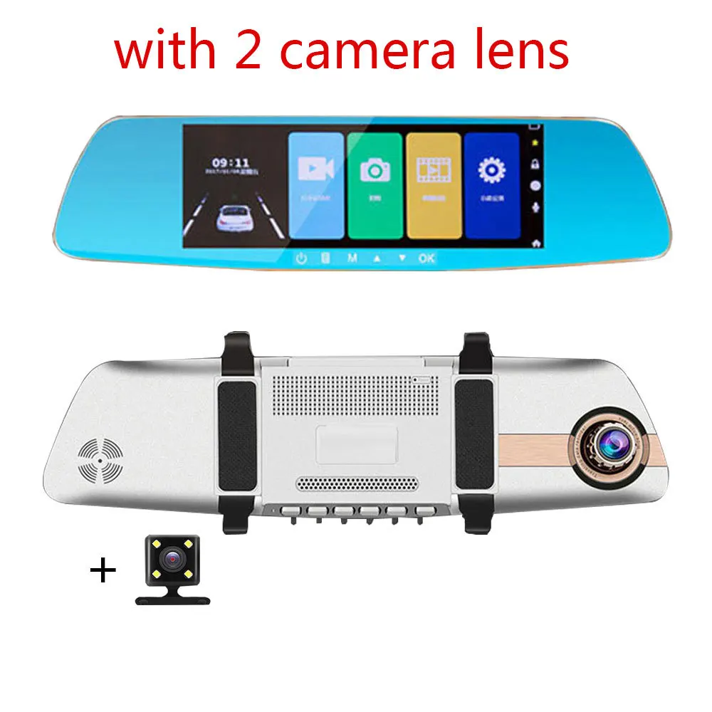 with rear camera PARASOLANT 4,0 дюймов видеорегистратор для вождения, видеорегистратор ночного видения, Премиум видеорегистратор, Универсальная автомобильная камера с зеркалом заднего вида - Название цвета: with rear camera