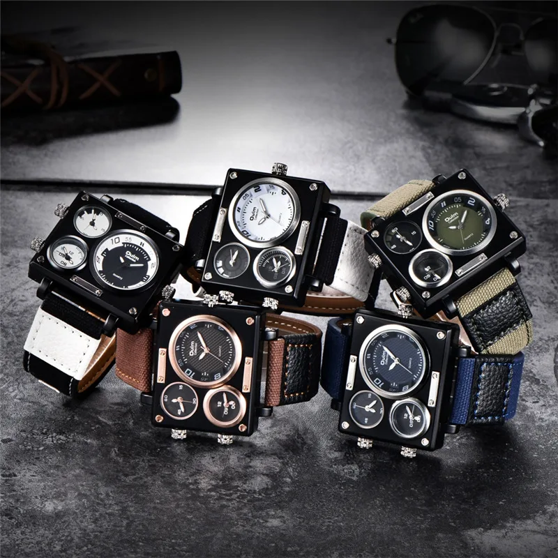 Oulm HP3595 спортивные часы с несколькими часовыми поясами для мужчин люксовый бренд