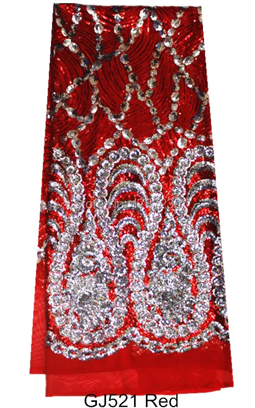 GJ521 Tellow Gold Embroidered African Plain Glitter Shining Sparkle Sequin French Net Tulle Lace fabric |