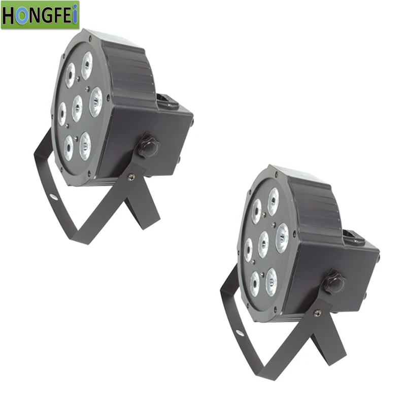 2 шт./лот RGBWA+ УФ светодиодный par 7x12 w 6 в 1 falt номинальной в/Out разъем dmx512 профессиональное сценическое освещение оборудования