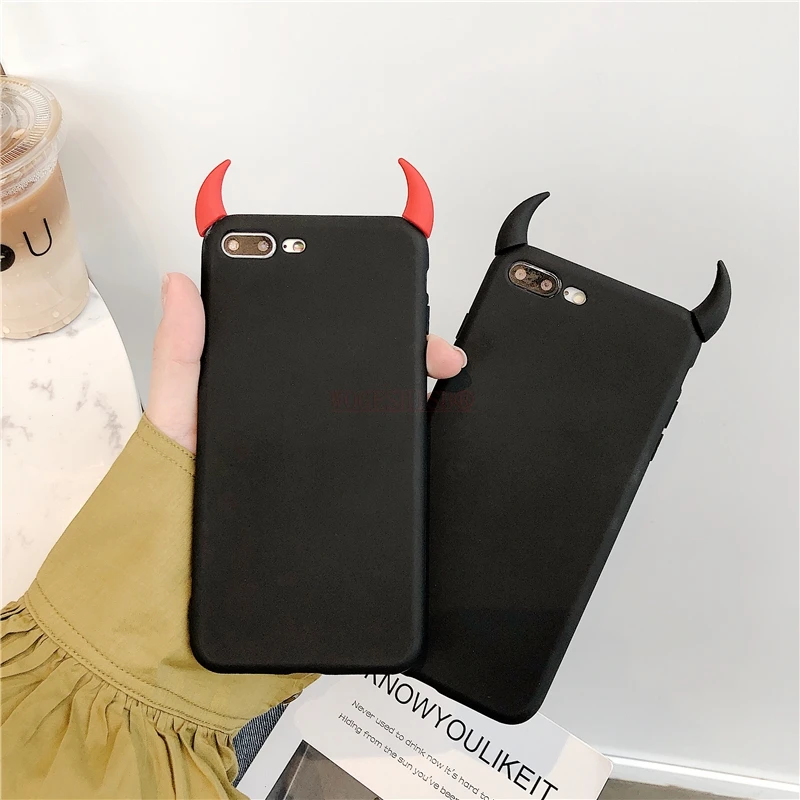 Мягкие чехлы для телефонов huawei P8 Lite P10 P20 P30 Pro P Smart Plus Y6 Y7 Y9 prime Devil Horns Demon Angle Cover