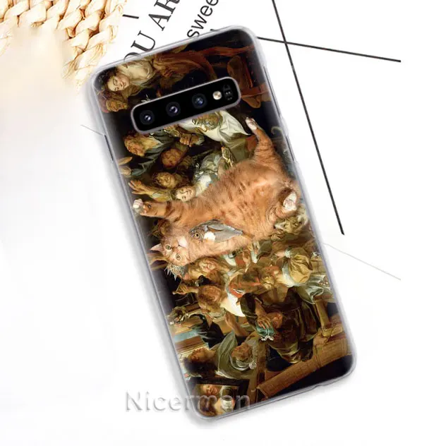 03 Чехол для телефона samsung Galaxy S10e S10 S8 S9 Plus S6 S7 Edge A40 A50 A70 M20, Забавный чехол с рисунком кота, красочная милая твердая обложка - Цвет: 03