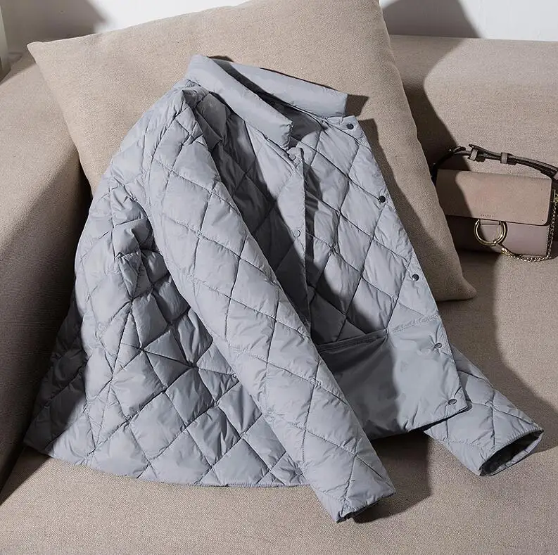 Light blue Пуховик, бренд, Осенний пуховик для женщин, ультралегкий, короткий, 90% утиный пух, куртка, верхняя одежда, тонкое пальто размера плюс - Цвет: Light blue