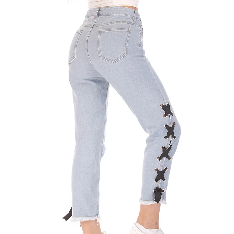 2019 новые винтажные джинсы с высокой талией женские модные полый крест ремни для