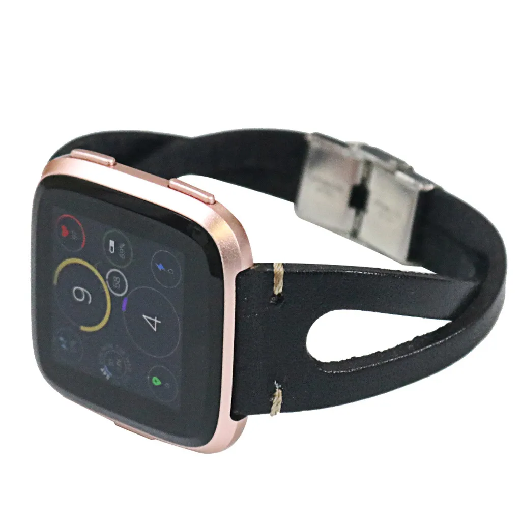 Ouhaobin кожаный ремешок для Fitbit Versa/Versa Lite, сменный Браслет, Кожаный ремешок, браслет на запястье 601
