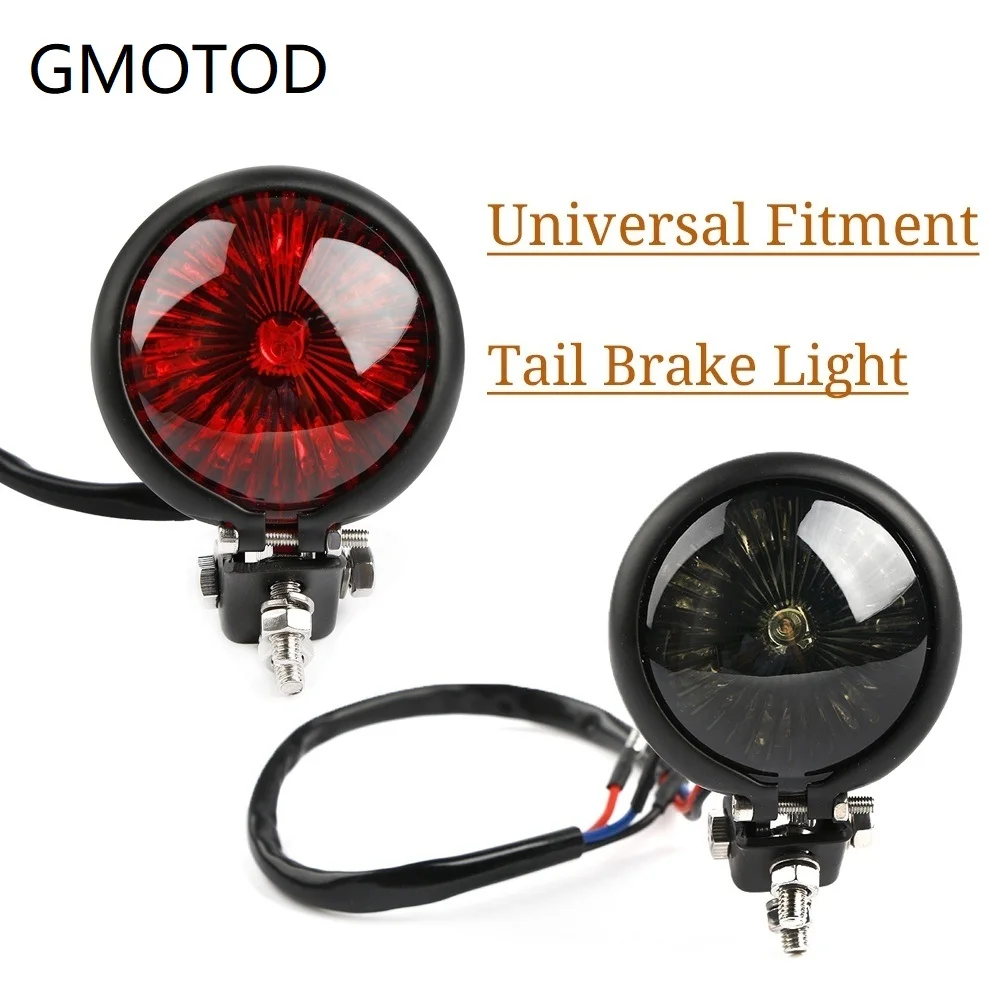 

GMOTOD мотоциклетный мини Bates стиль хром красный светодиодный стоп-сигнал задний фонарь Cafe Racer