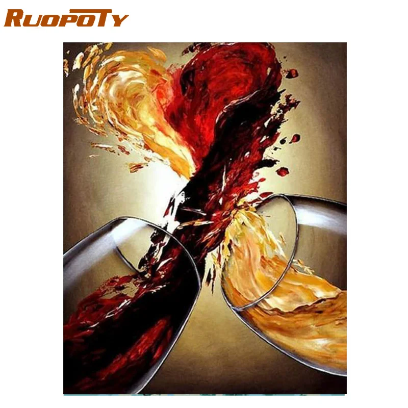 RUOPOTY рамка Хризантема Diy картина маслом по номерам набор цветы Раскраска по номерам настенная художественная картина для домашнего подарка декорации - Цвет: 1865