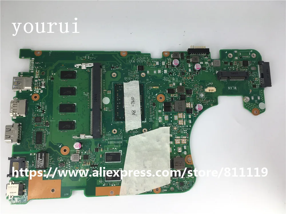 Yourui для ASUS оригинальная материнская плата ноутбука X555DG X555YI REV 2 0 A8 7410 Процессор 4