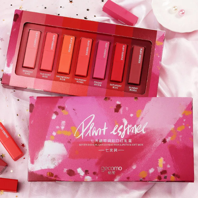 

Dropshipping 7 Pcs/Set Moisturizing Lipstick Long Lasting Lip Cosmetics Soft Waterproof Lip Stick SMJ
