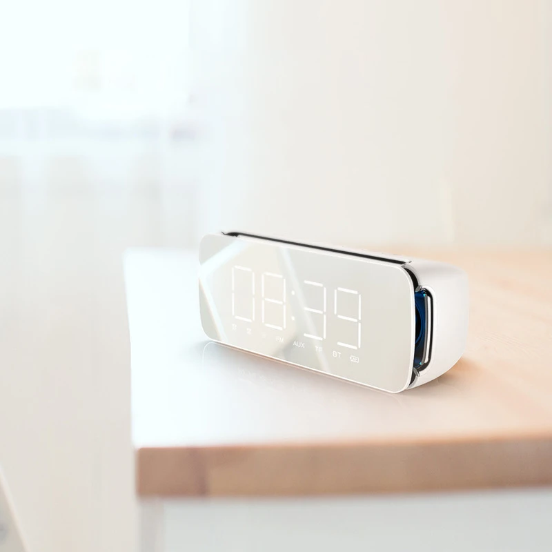 Mrosaa беспроводной bluetooth мини Будильник Портативная колонка с сабвуфером