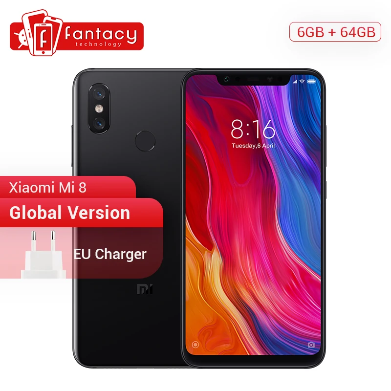 Глобальная версия Xiaomi mi 8 6 Гб 64 NFC ИК разблокировка лица восьмиядерный смартфон