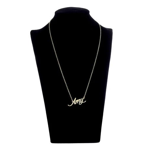 Amy Name ожерелье женский кулон табличка с именем на заказ золотой цвет из