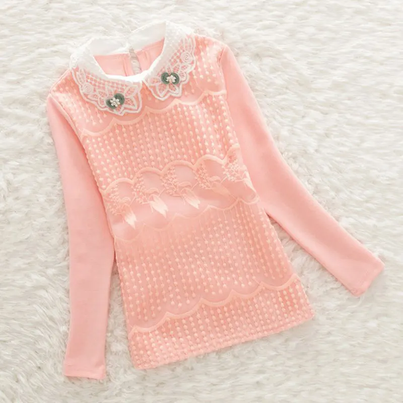 2018 осенне Весенняя футболка с цветочным рисунком для девочек детский хлопковый