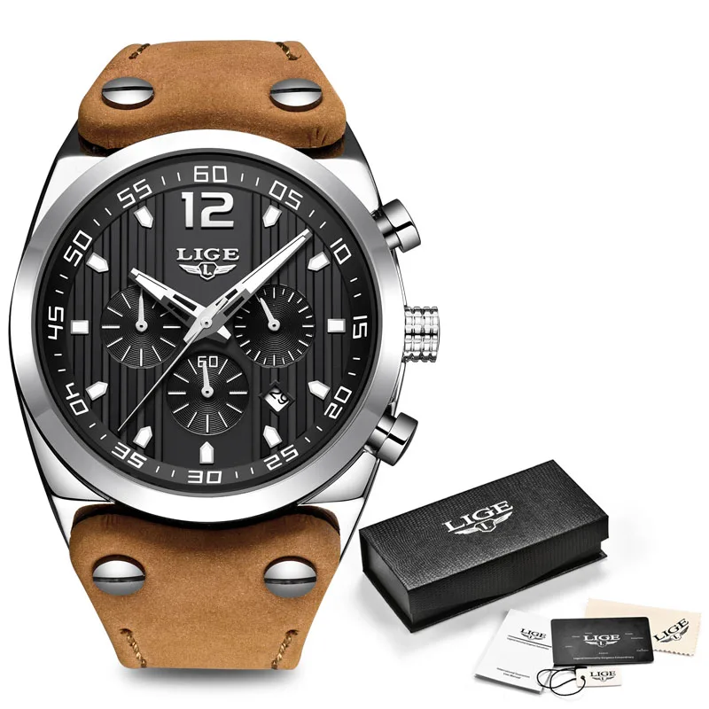 Reloj Hombre LIGE новые мужские часы военные армейские брендовые Роскошные Спортивные
