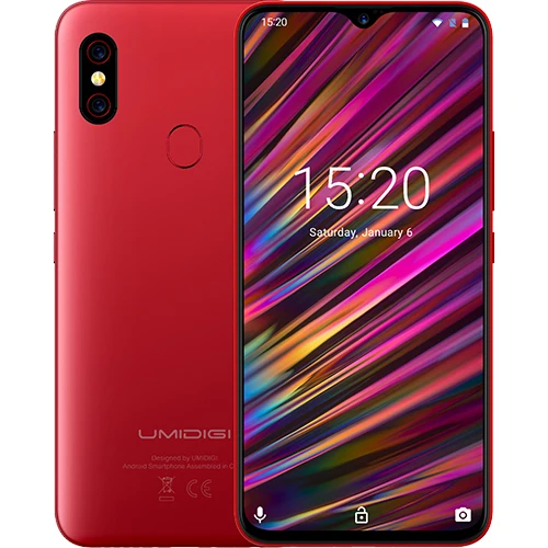 UMIDIGI F1 Play 6,3 ''Android 9,0 4G смартфон Helio P60, четыре ядра, 2,0 ГГц, 6 ГБ ОЗУ, 64 Гб ПЗУ, датчик отпечатков пальцев, мобильный телефон - Цвет: Red