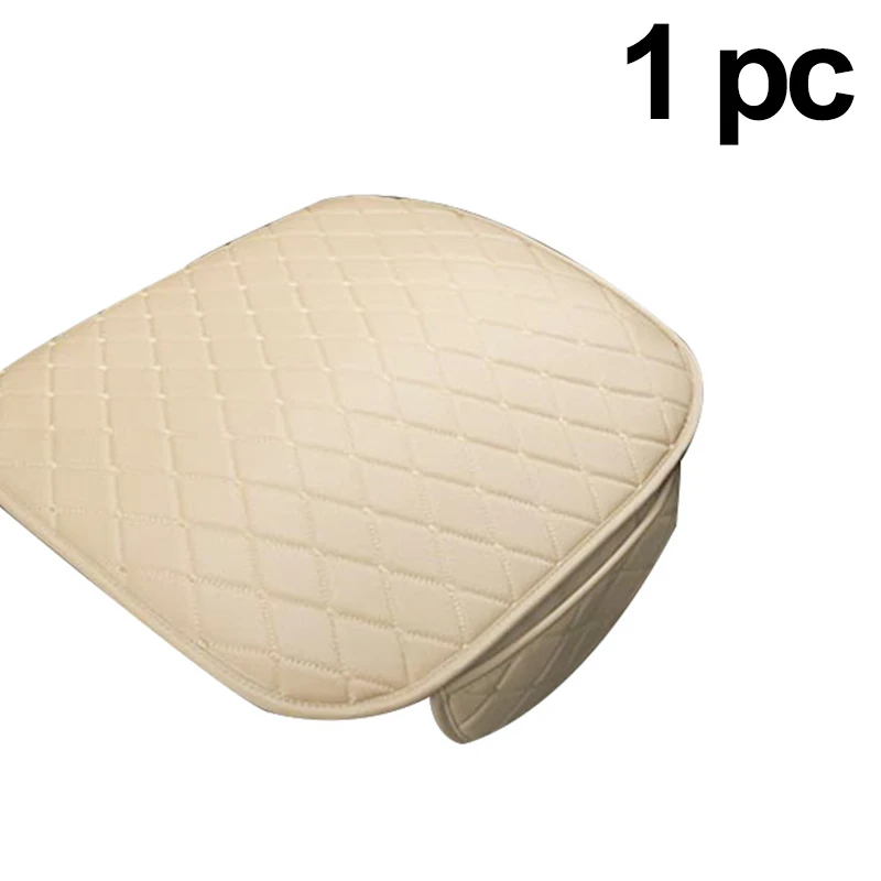1Pc Front Beige Seametal Чехол для автомобильного сиденья кожаный Универсальный передний задний чехол для сиденья четыре сезона автомобиль протектор подушки сиденья набор автомобиль-Стайлинг - Название цвета: 1Pc Front Beige