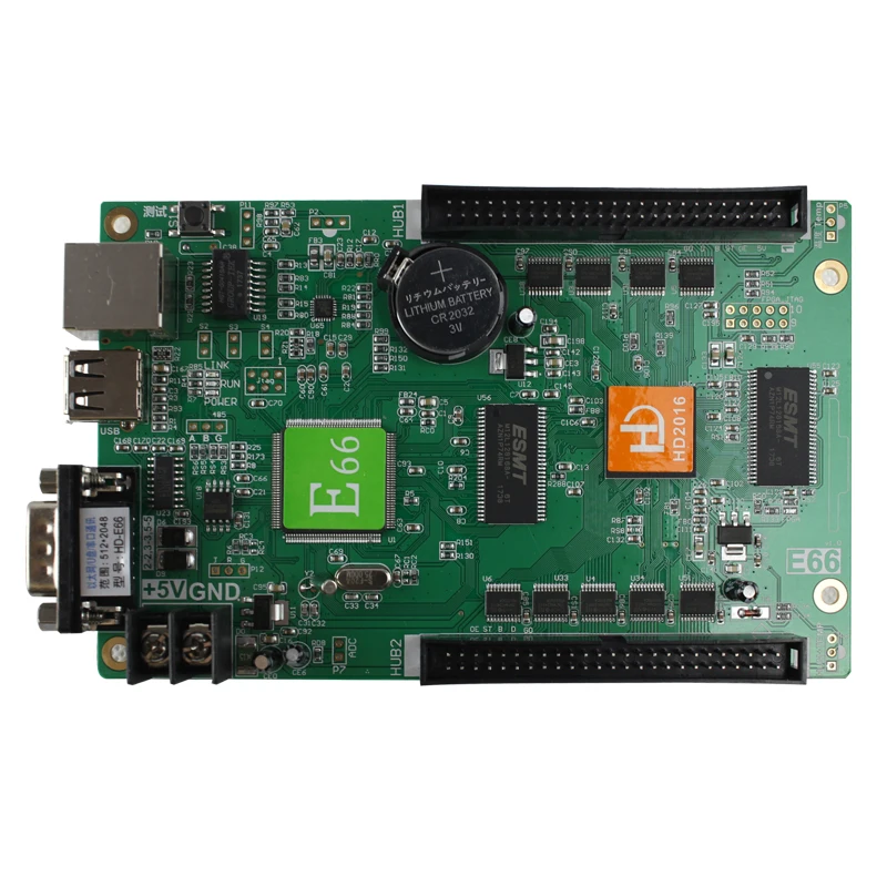 Сеть Huidu HD E66 + USB порт rs232 светодиодная плата управления билбордом 128*4096 пикселей